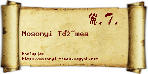 Mosonyi Tímea névjegykártya